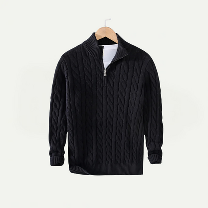 Lockerer Strickpullover mit Reißverschluss