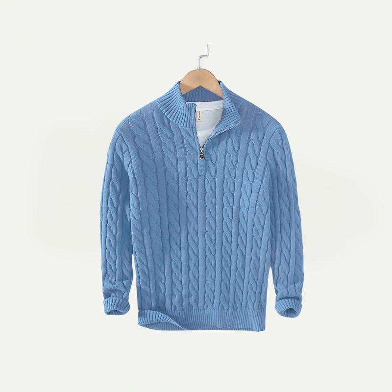 Lockerer Strickpullover mit Reißverschluss