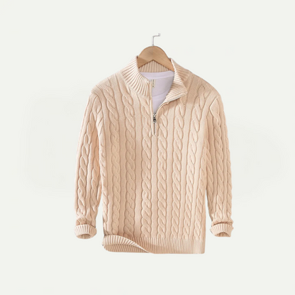 Lockerer Strickpullover mit Reißverschluss
