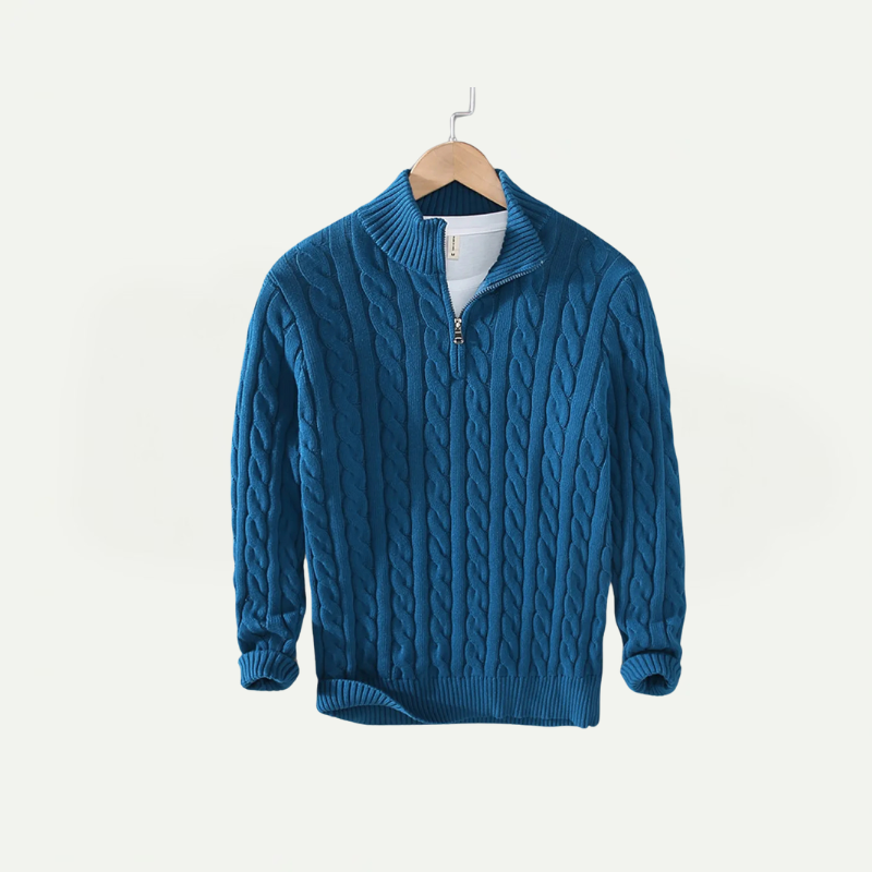 Lockerer Strickpullover mit Reißverschluss