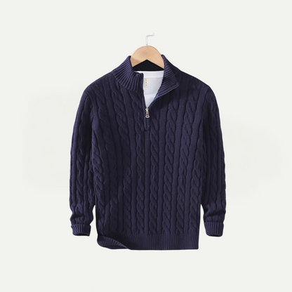 Lockerer Strickpullover mit Reißverschluss