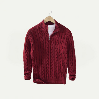Lockerer Strickpullover mit Reißverschluss