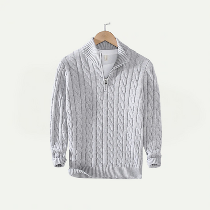 Lockerer Strickpullover mit Reißverschluss