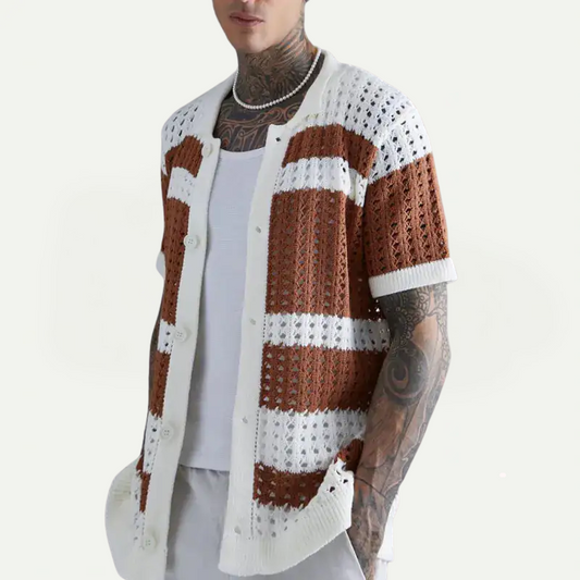 Patchwork Knit Shirt