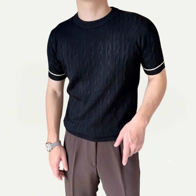 Knitted Round Neck T-shirt
